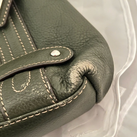 Tignanello Olive Green Leather Shoulder Bag - Picture 7 of 16